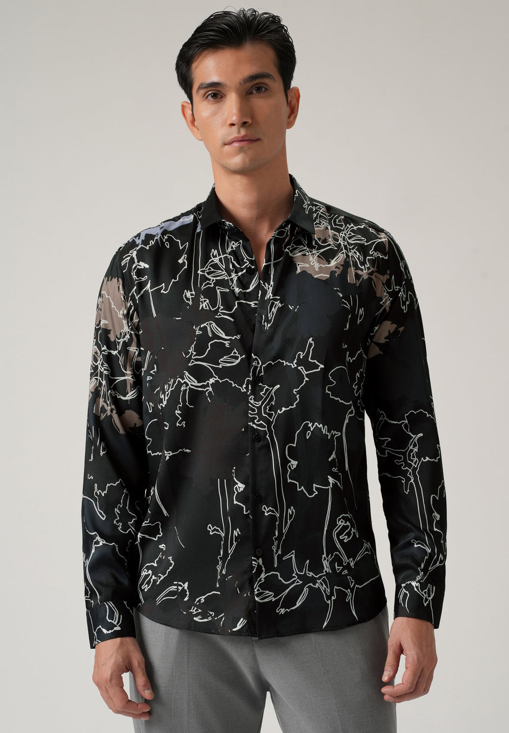 Line Floral Print Shirt