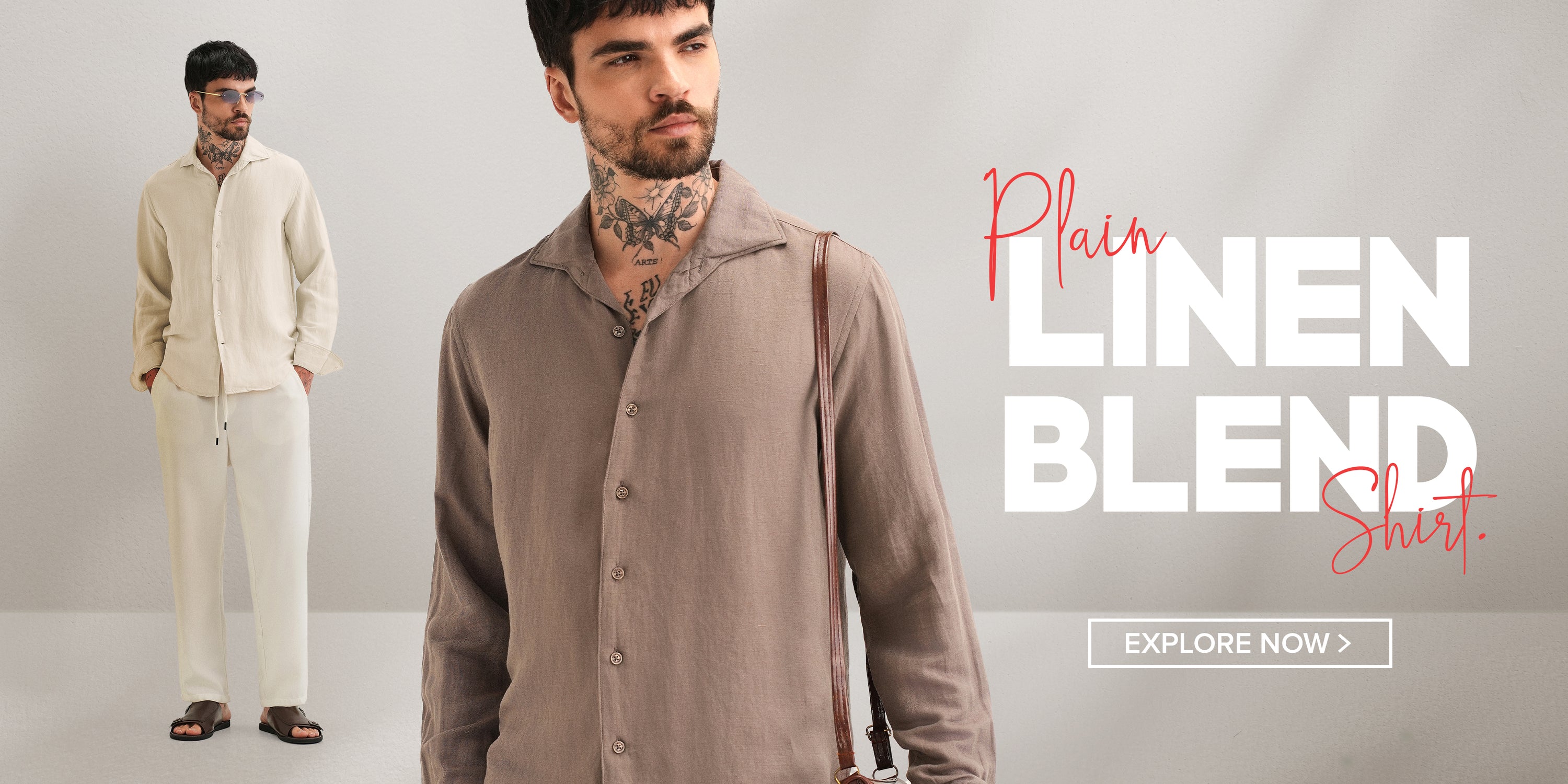Linen shirts banner desktop