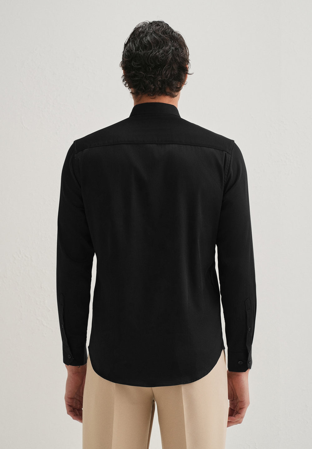 Lion Mane Embellished Black Designer Shirt