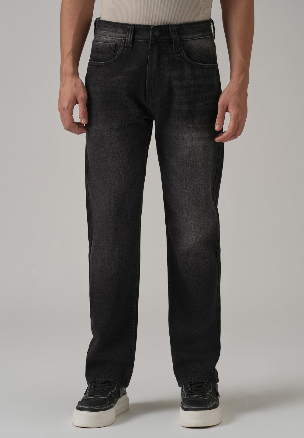 Low Fade Black Straight Fit Jeans