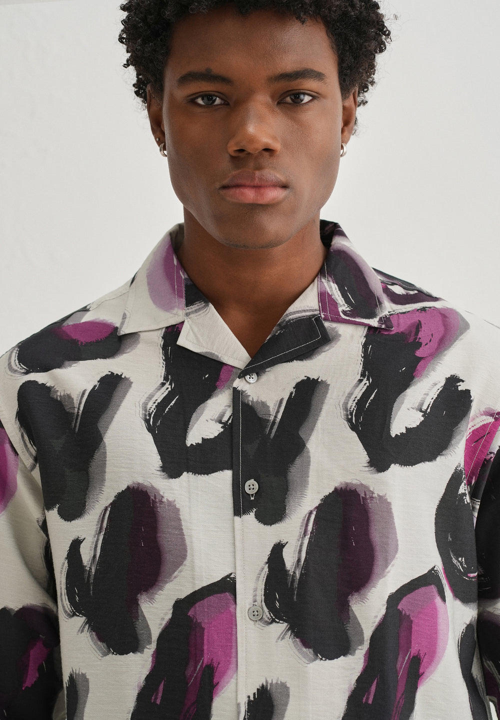 Magenta Noir Art Printed Shirt