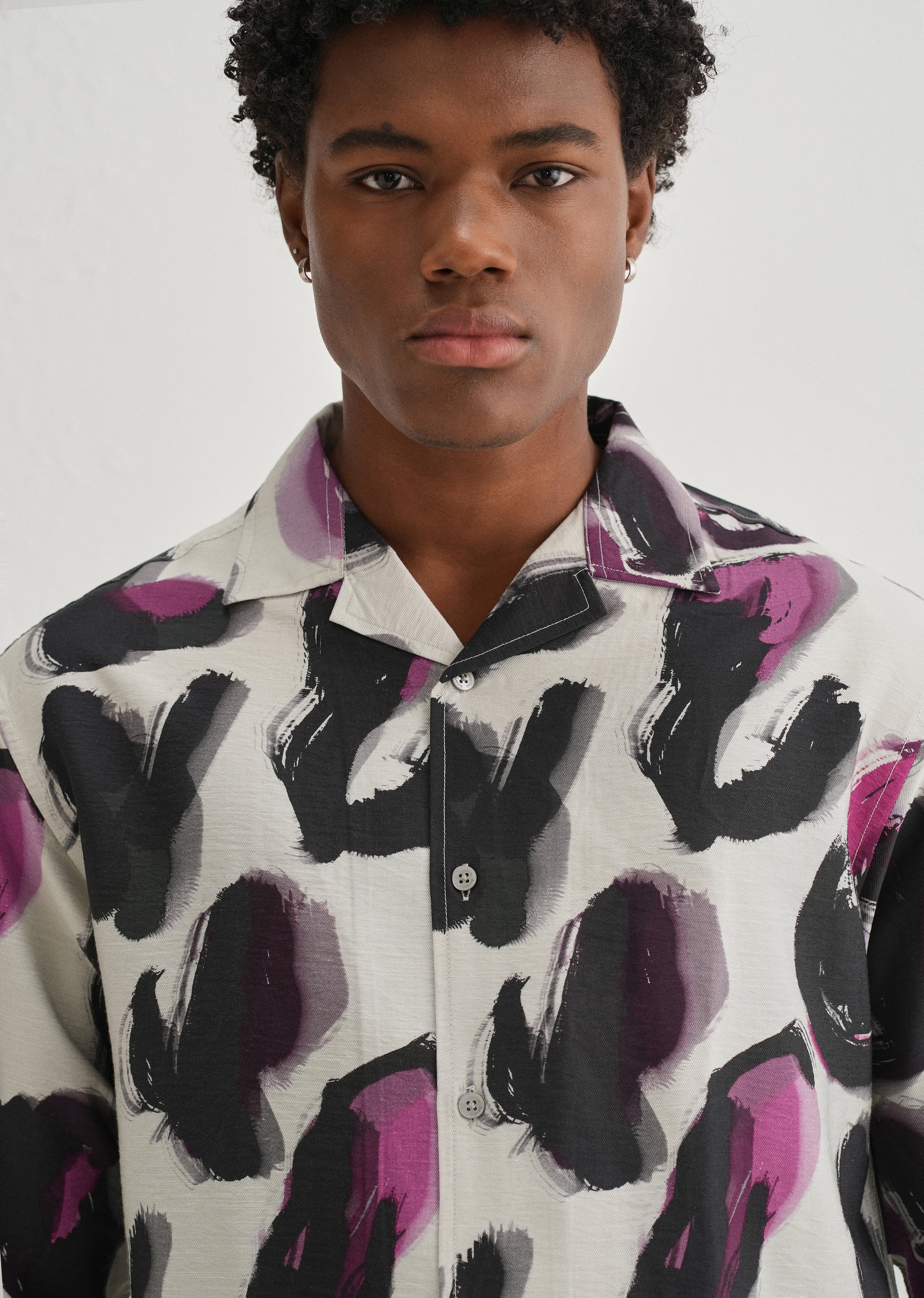 Magenta Noir Art Printed Shirt
