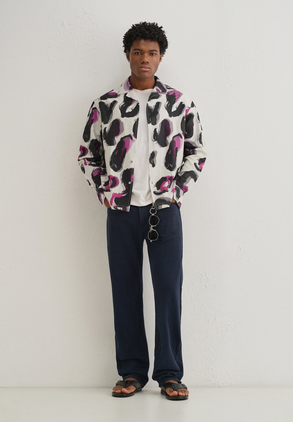 Magenta Noir Art Printed Shirt