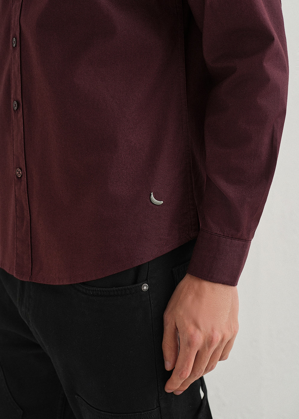 Mahogany Red Contrast Placket Shirt