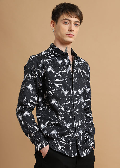 Marble Black Printed Shirt