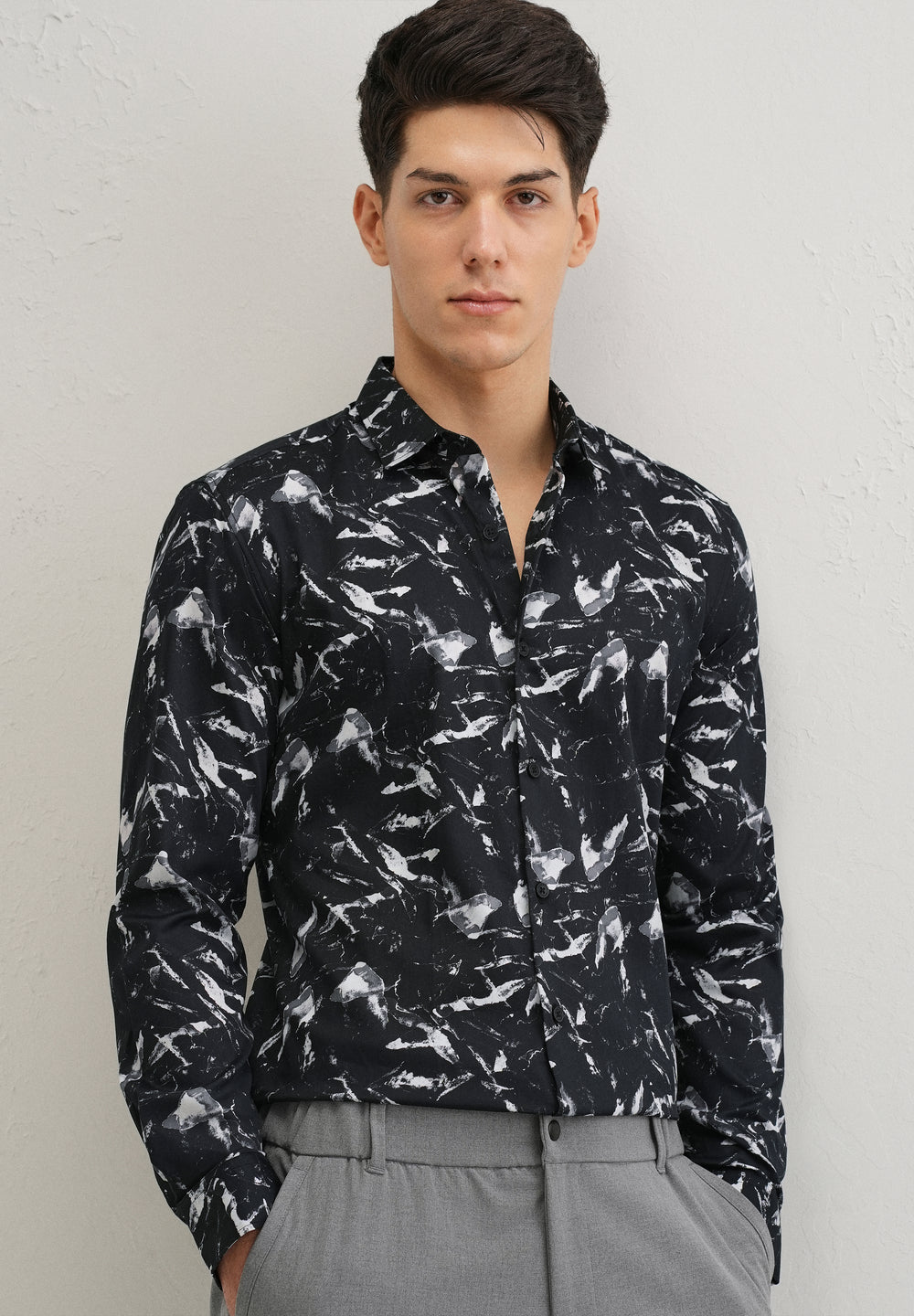 Marble Black Printed Shirt