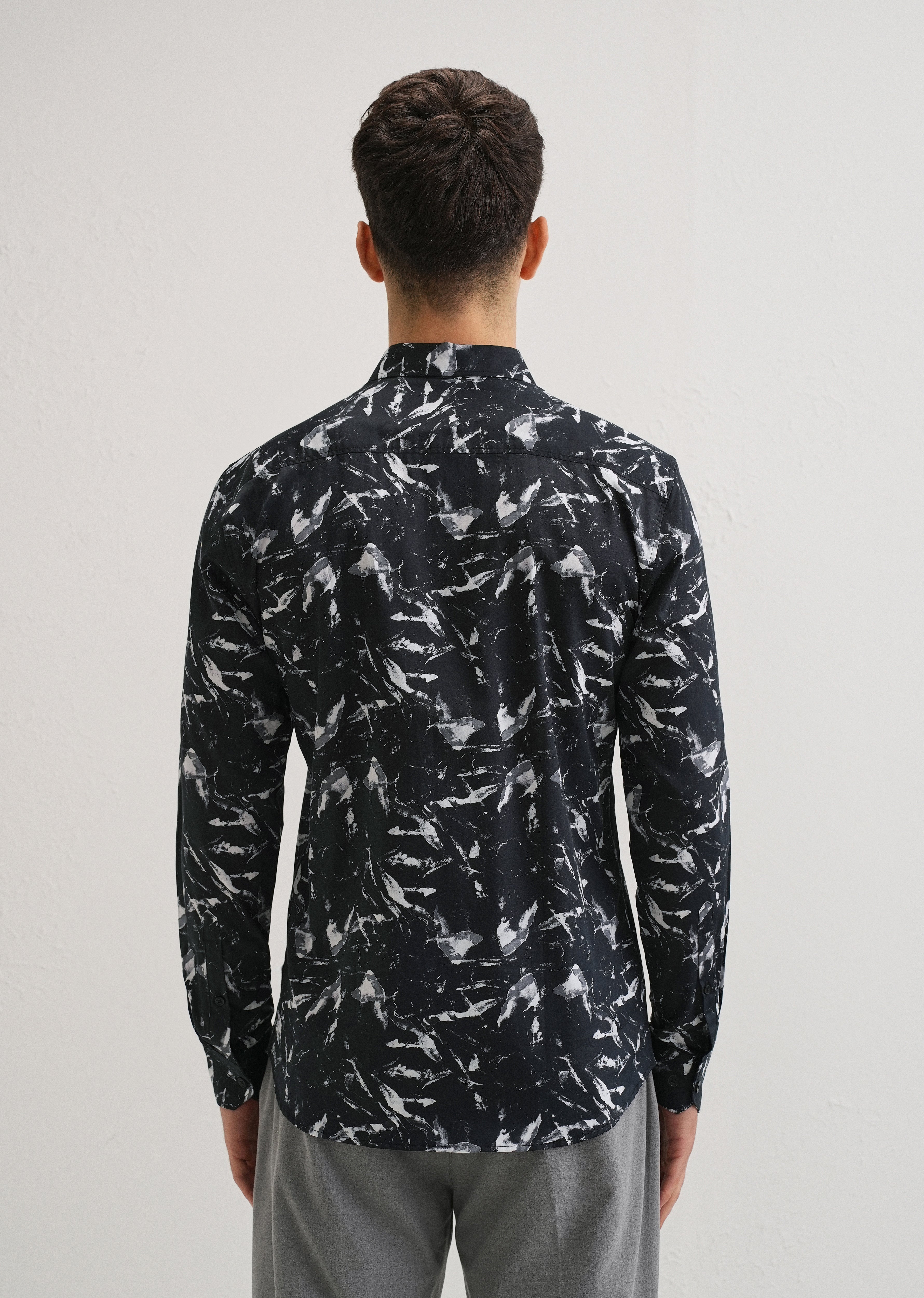 Marble Black Printed Shirt