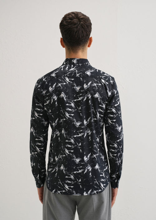 Marble Black Printed Shirt