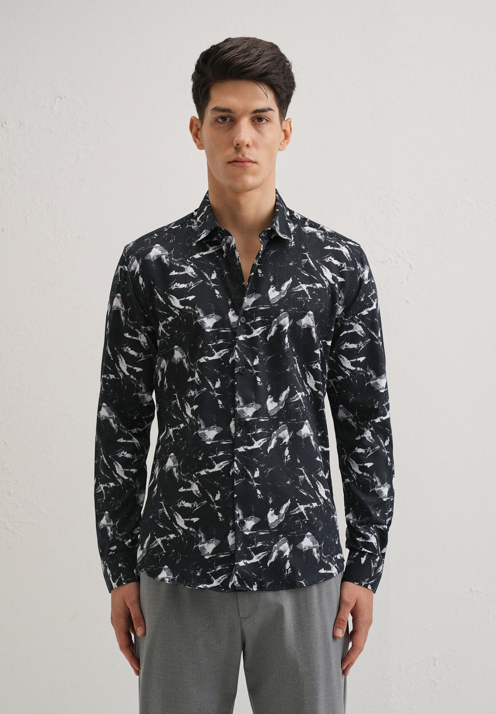 Marble Black Printed Shirt