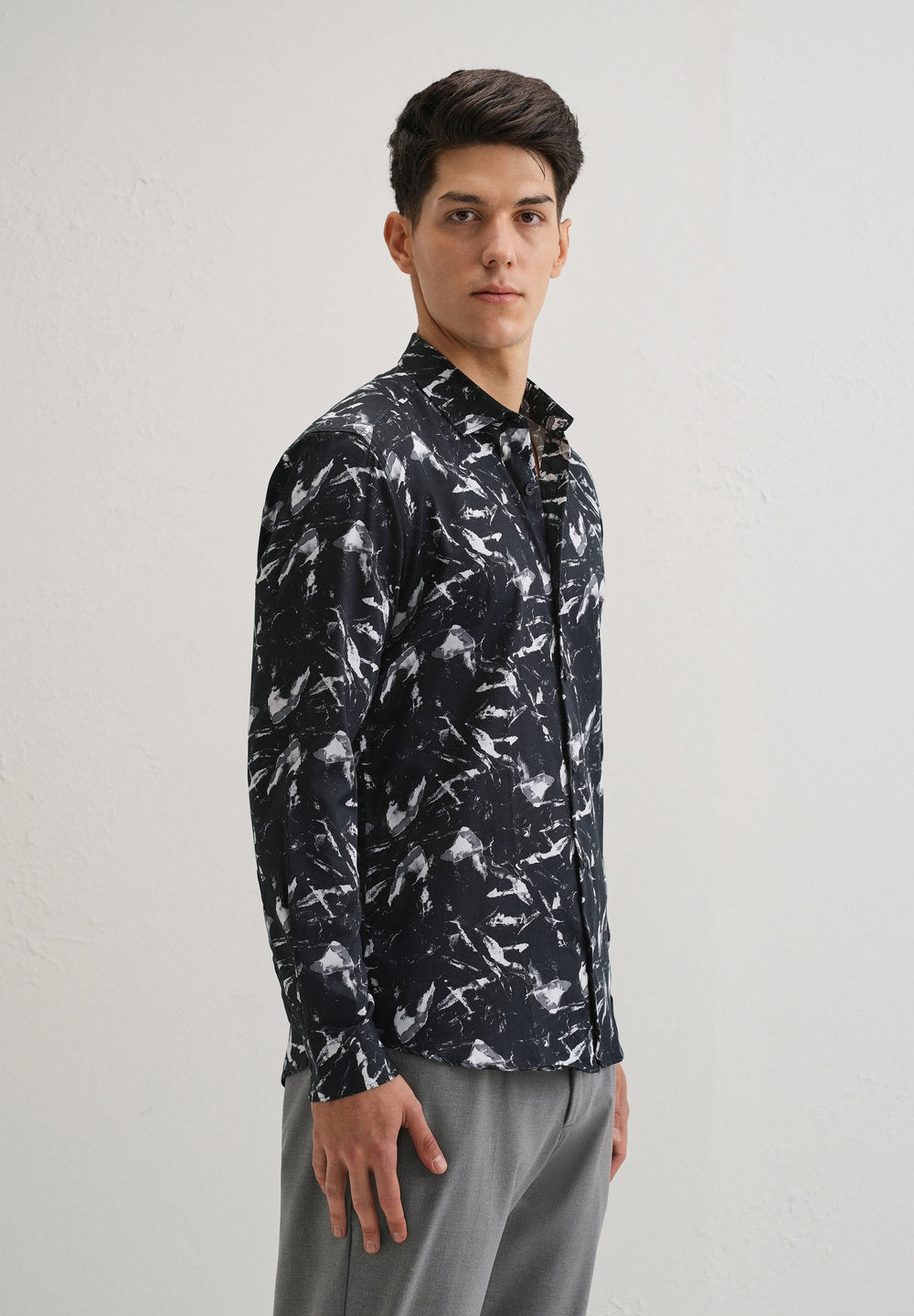 Marble Black Printed Shirt