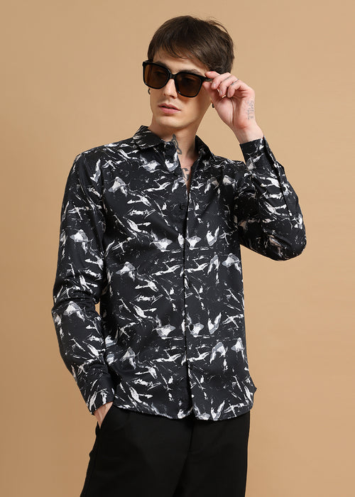 Marble Black Printed Shirt