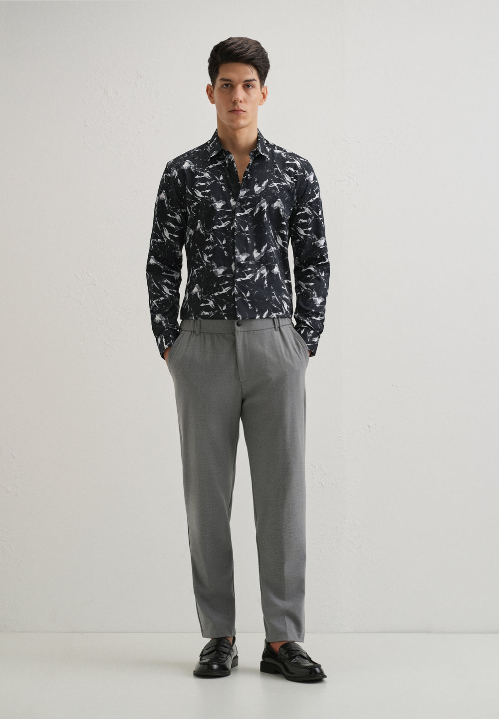 Marble Black Printed Shirt