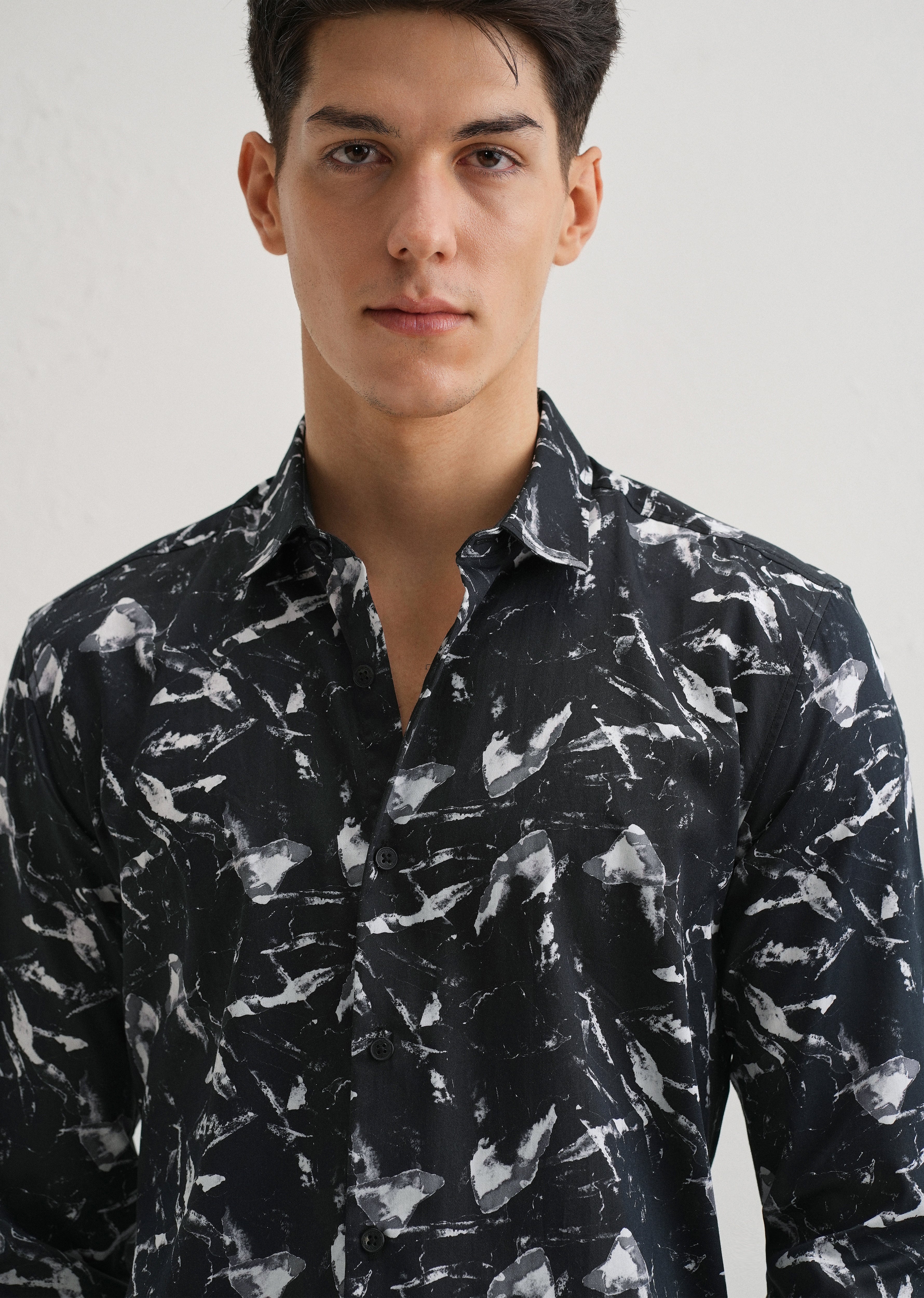 Marble Black Printed Shirt