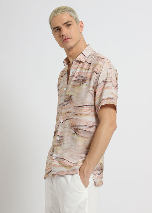 Marble Wash Printed Shirt