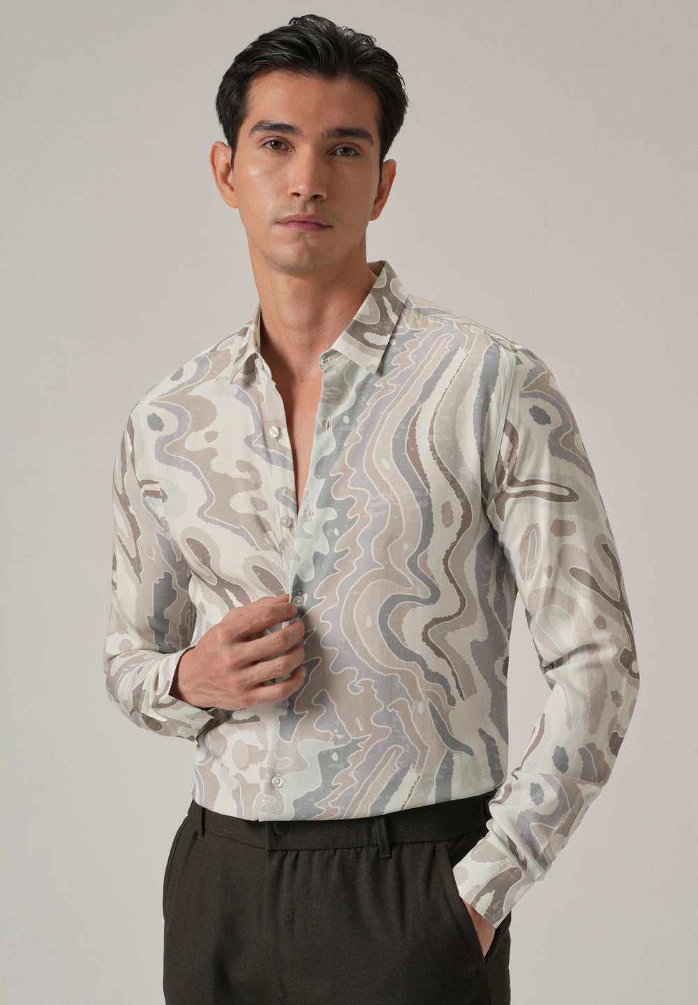 Marbled Print Shirt