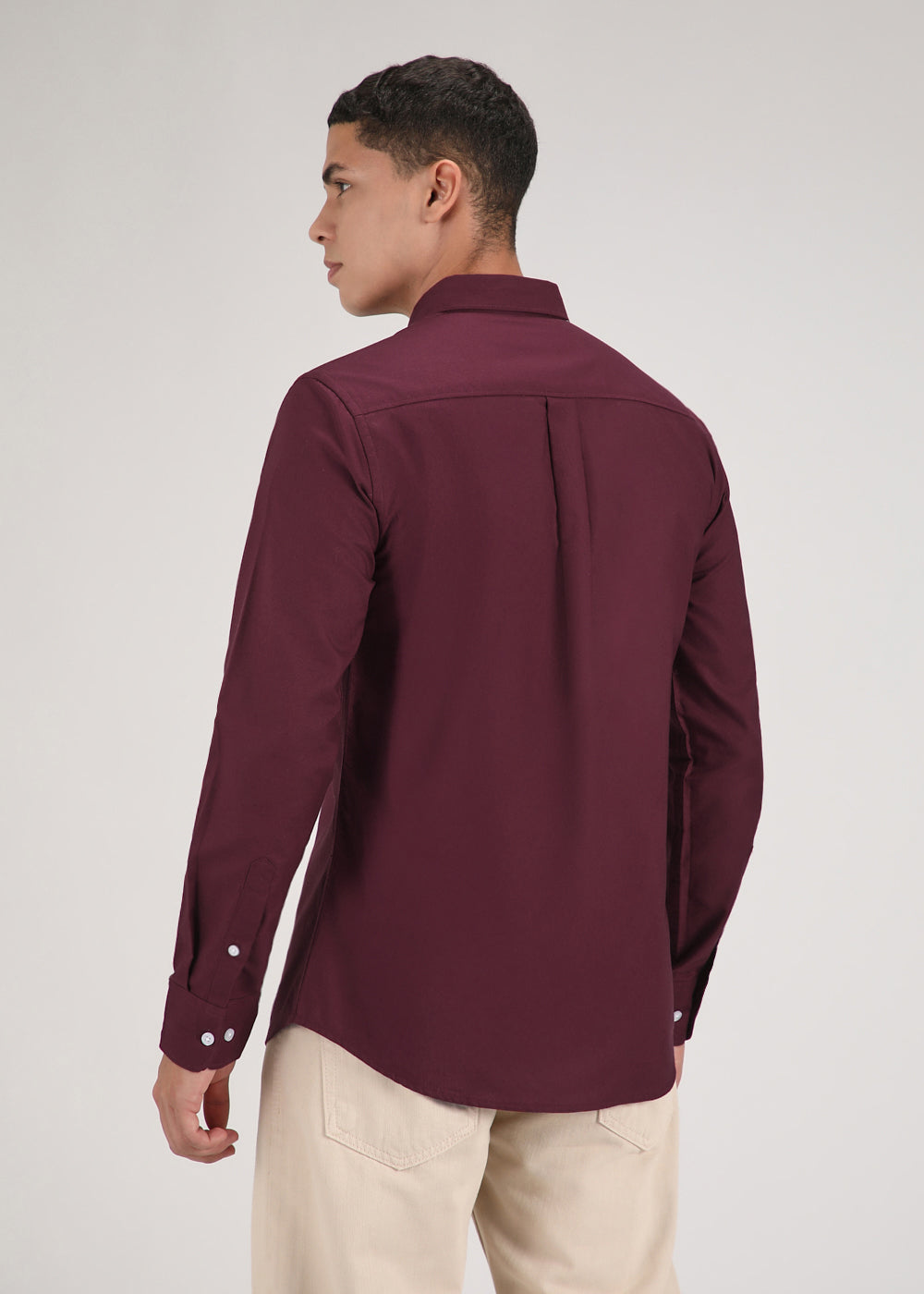 Maroon Cotton Oxford Shirt