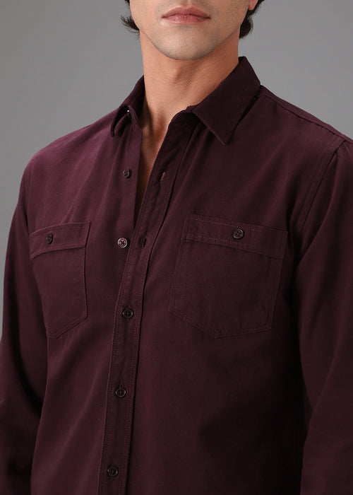 Maroon Double Pocket Shirt