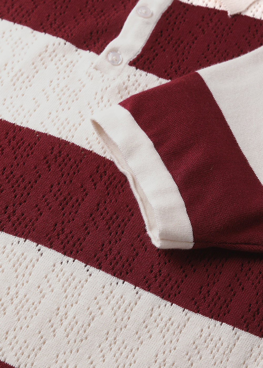 Maroon Knitted Polo T-shirt