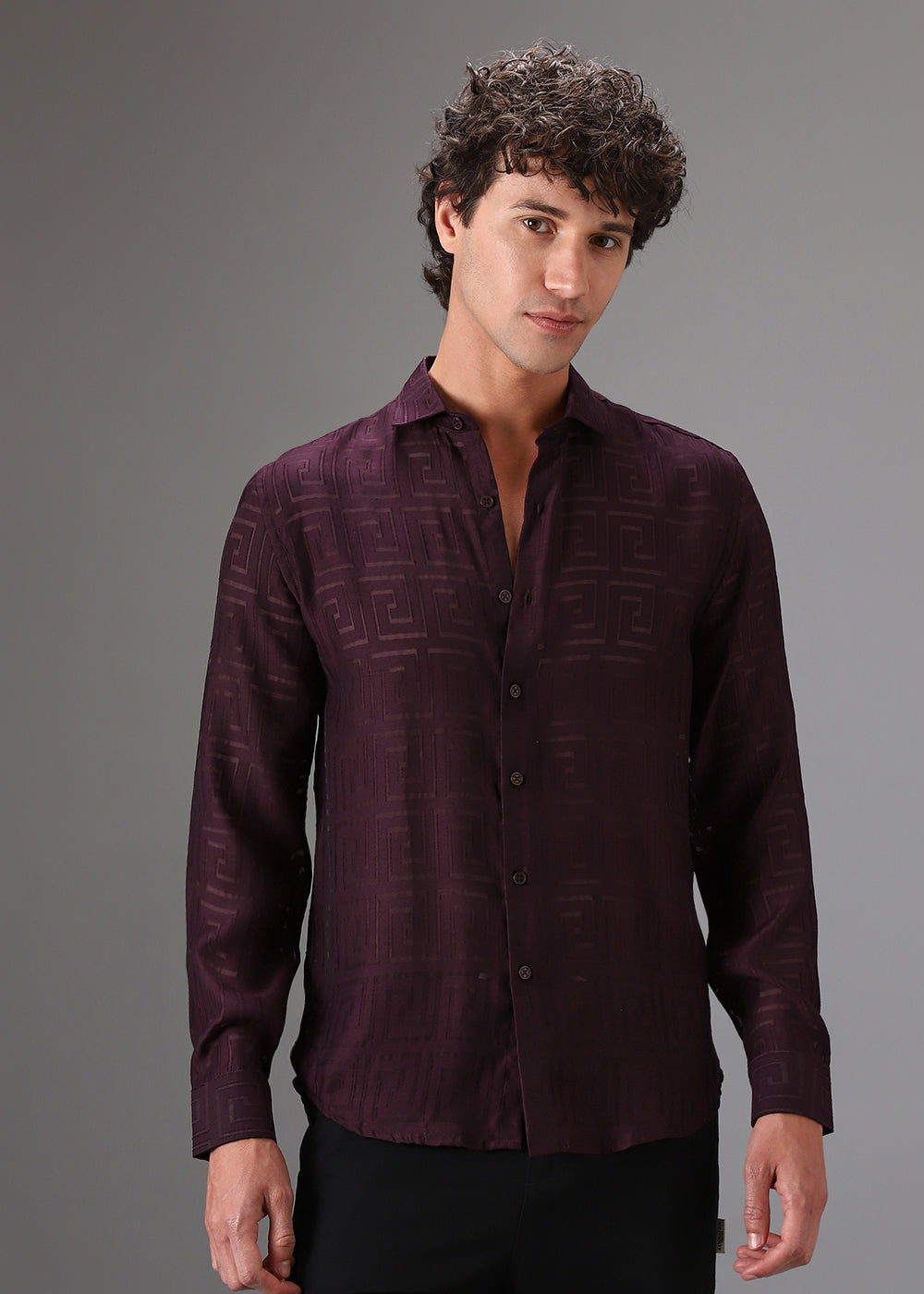 Maroon Laser Cut Shirt