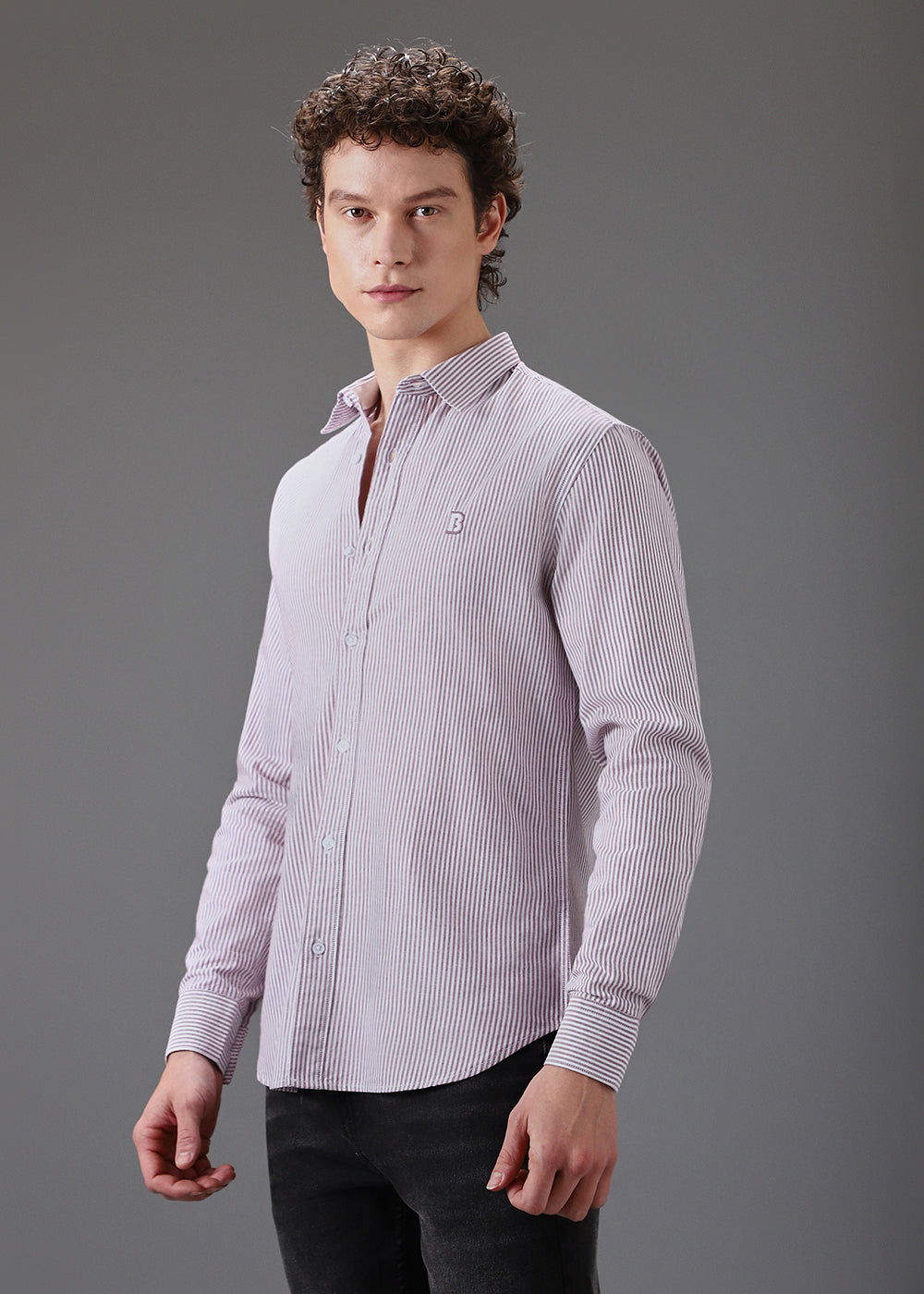 Maroon Pin Stripe Shirt