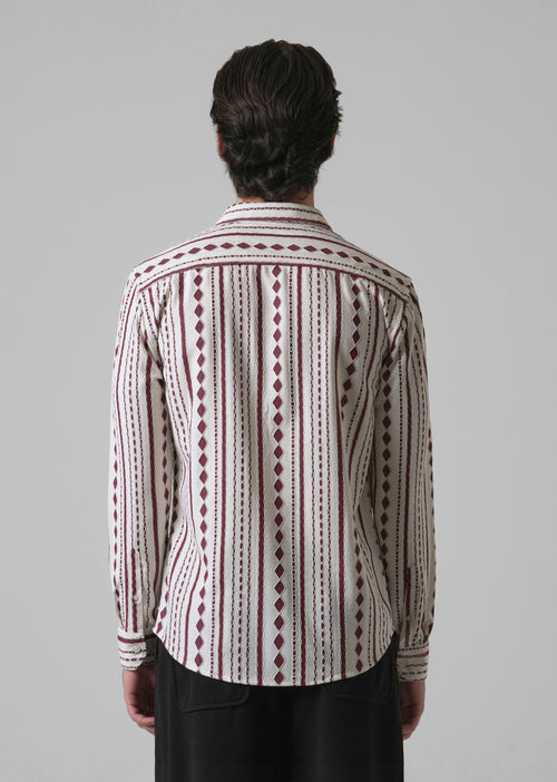 Maroon Self Pattern Shirt