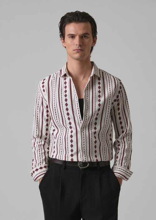 Maroon Self Pattern Shirt