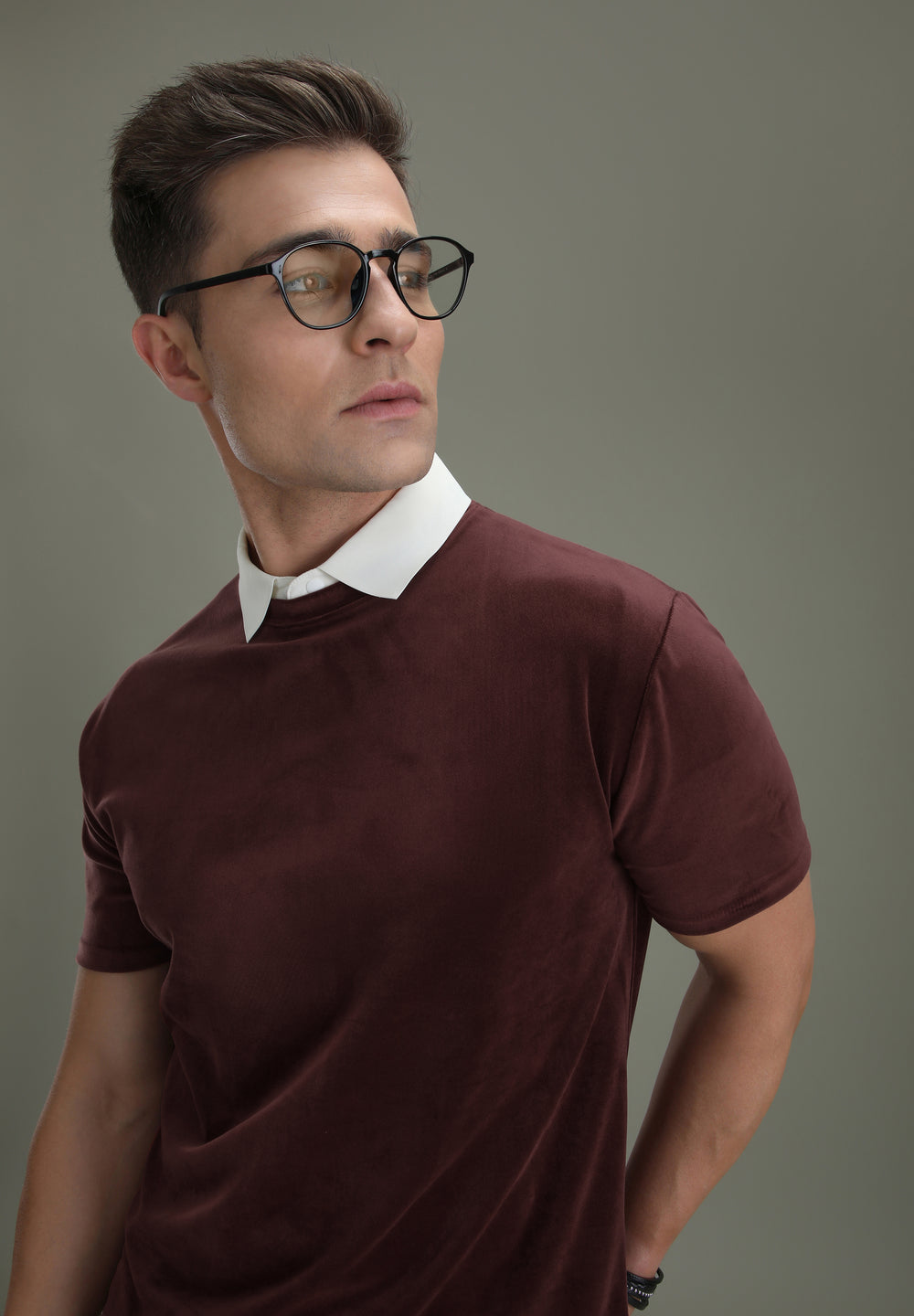 Maroon Suede T-shirt