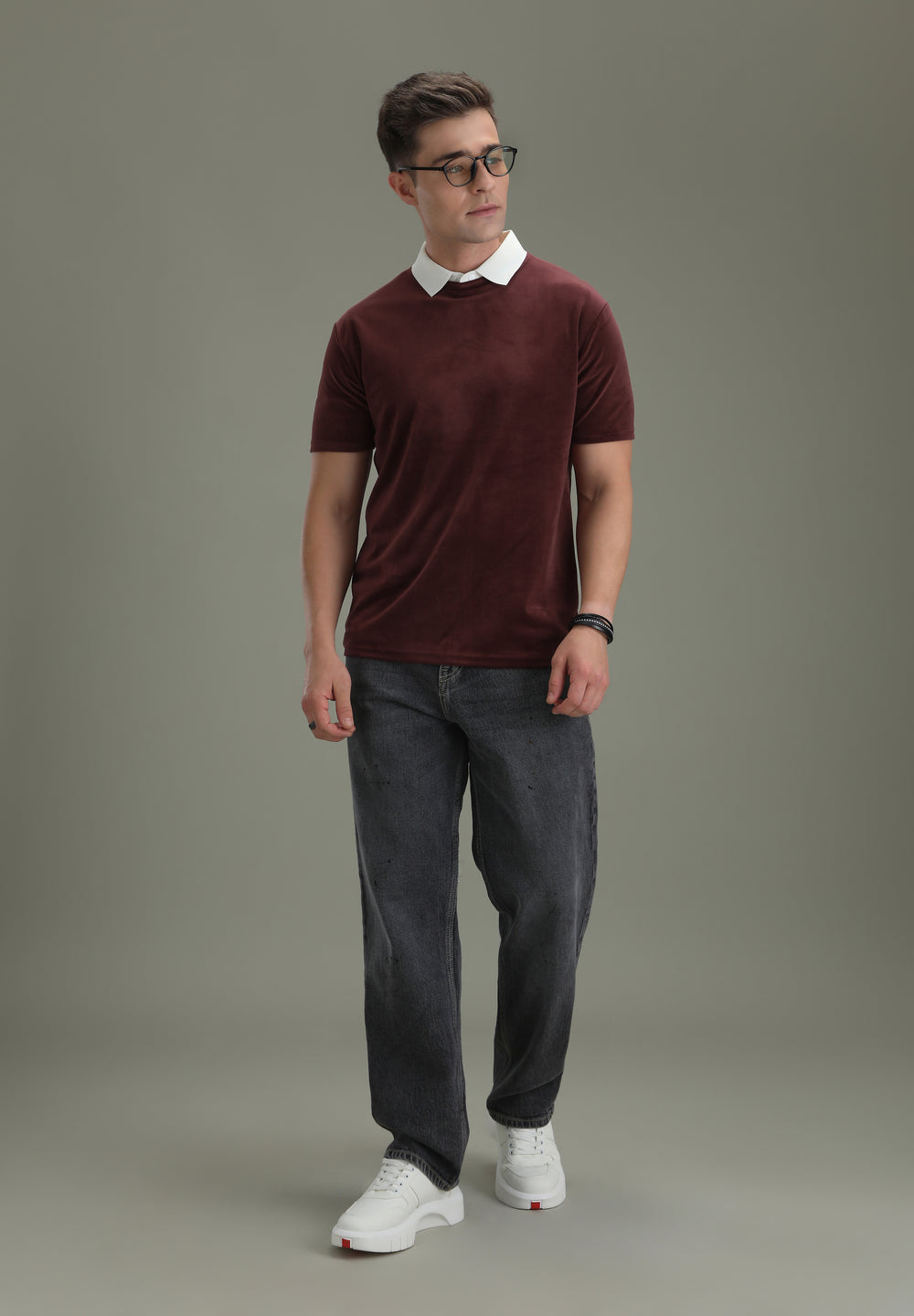 Maroon Suede T-shirt