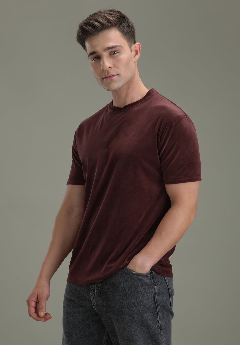 Maroon Suede T-shirt