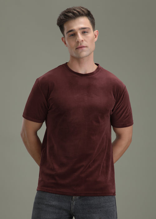 Maroon Suede T-shirt