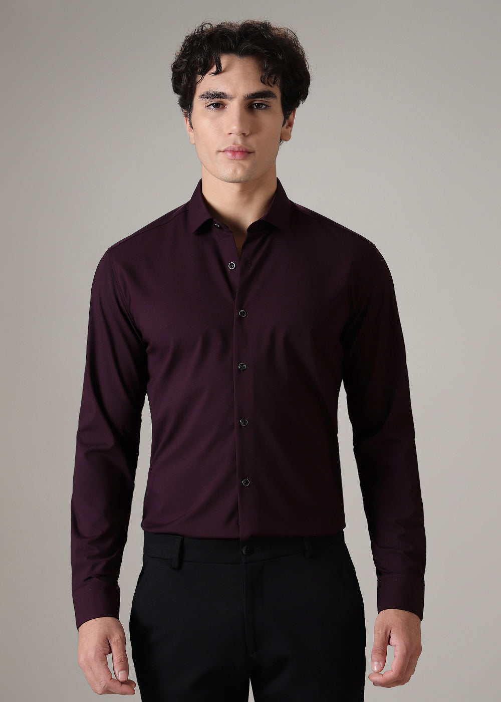 Maroon Wrinkle Free Shirt