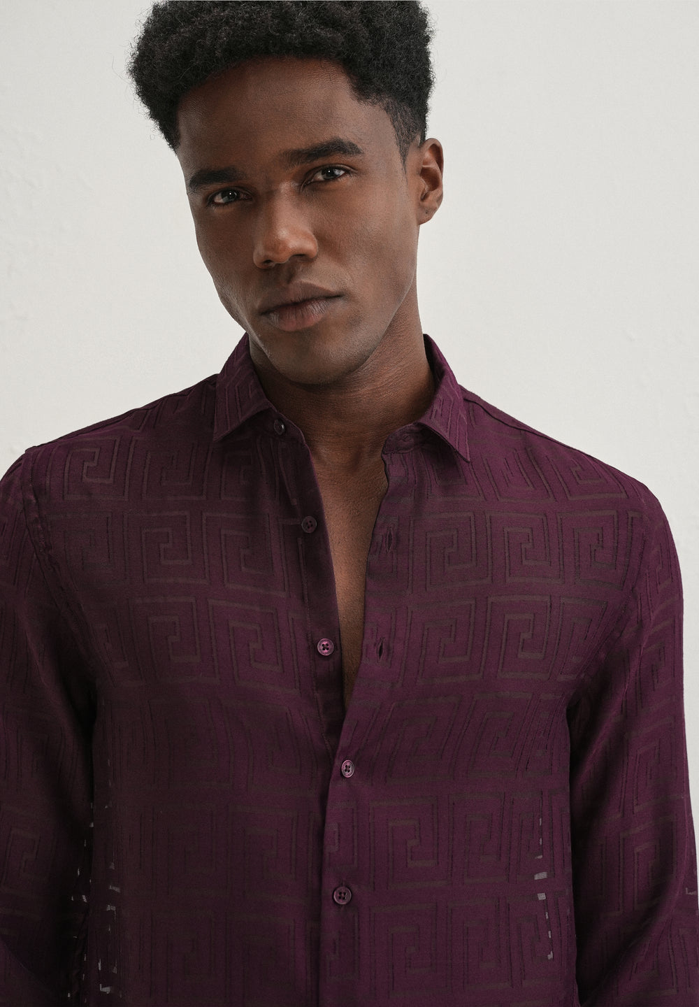 Maroon Laser Cut Shirt