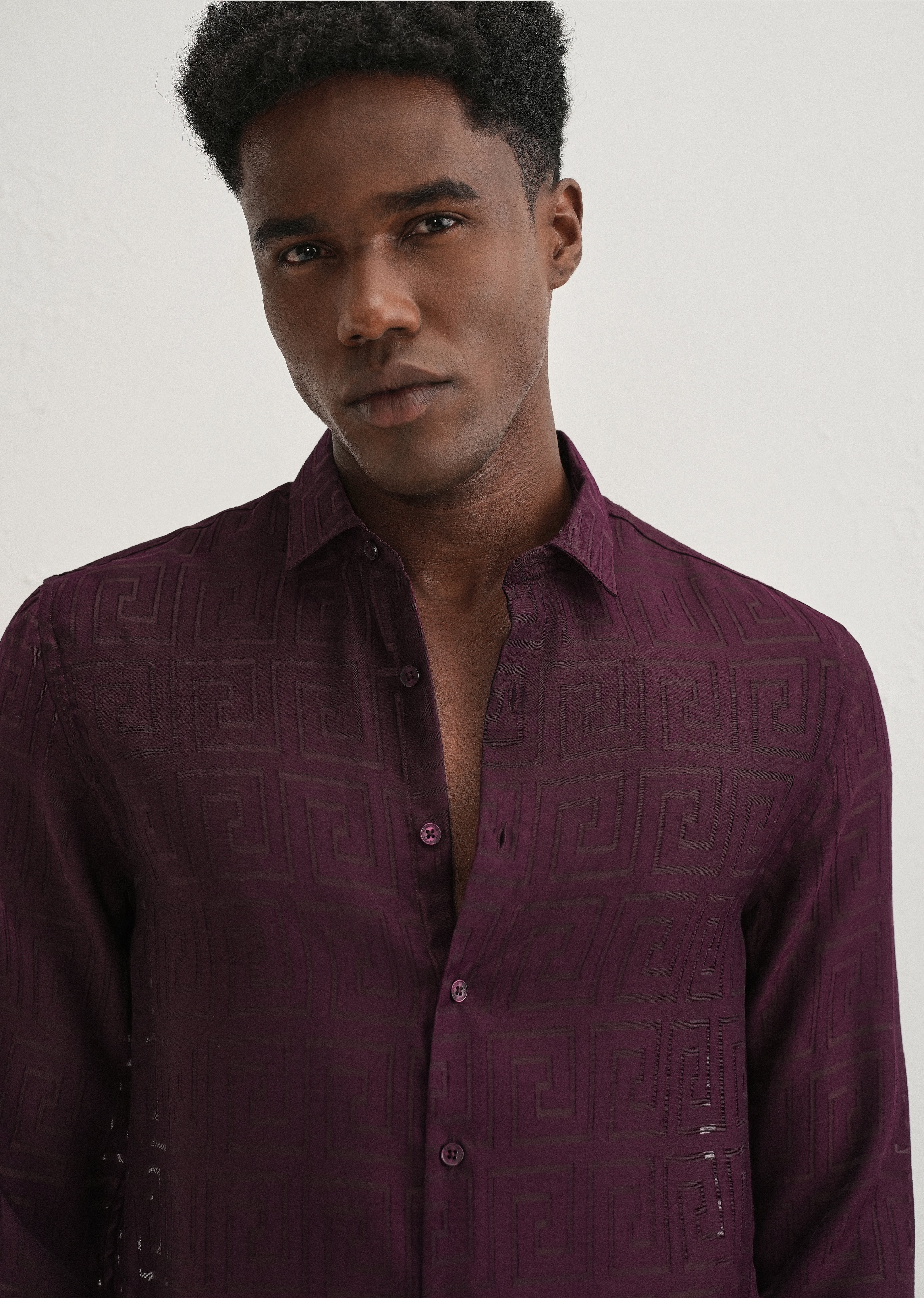 Maroon Laser Cut Shirt