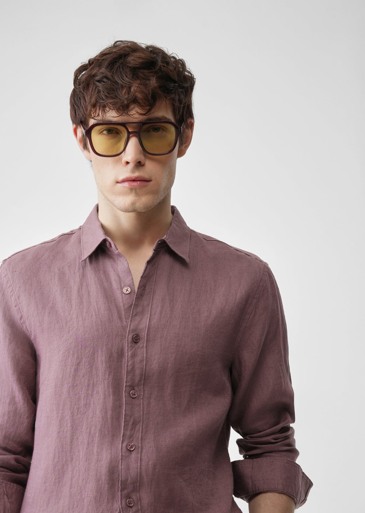 Mauve 100% Pure Linen Shirt