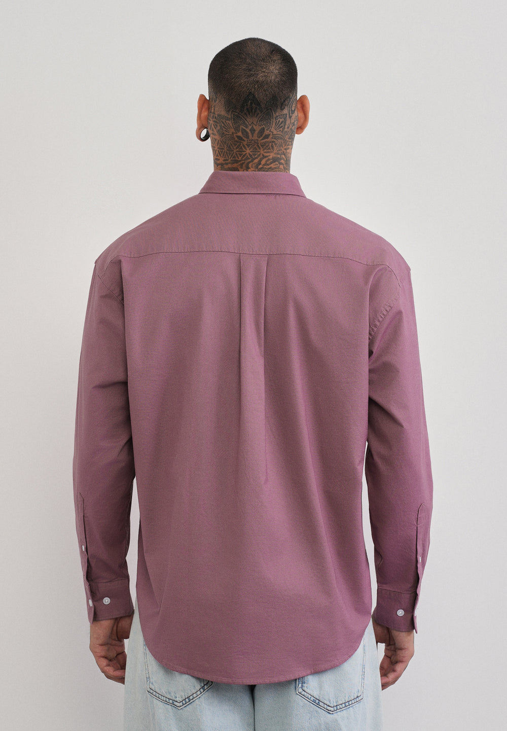Mauve Cotton Stretch Oversized Shirt