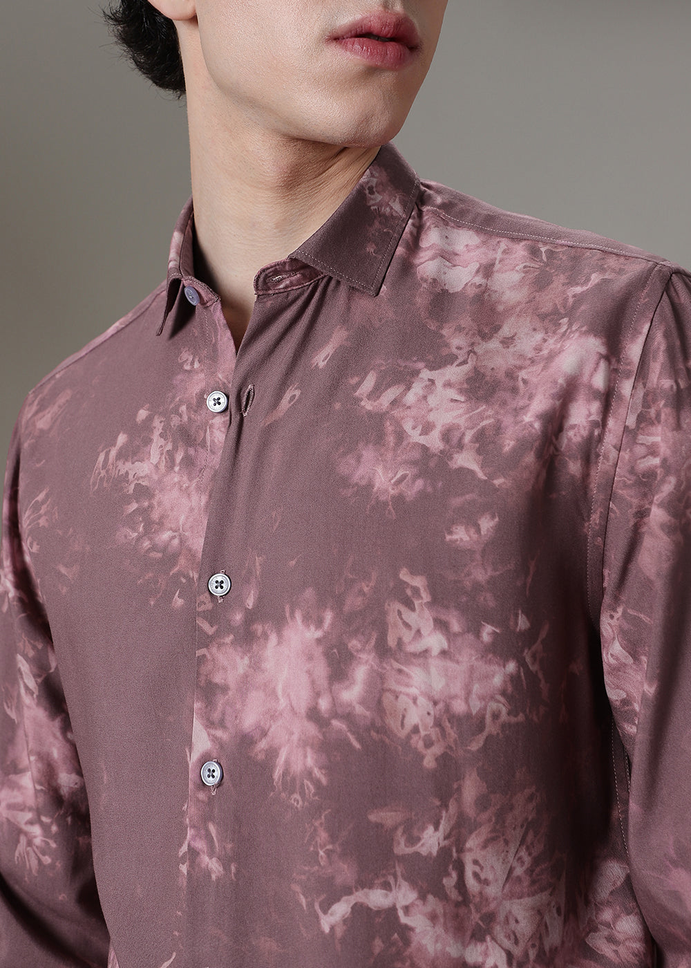 Mauve Pink Abstract Printed Shirt