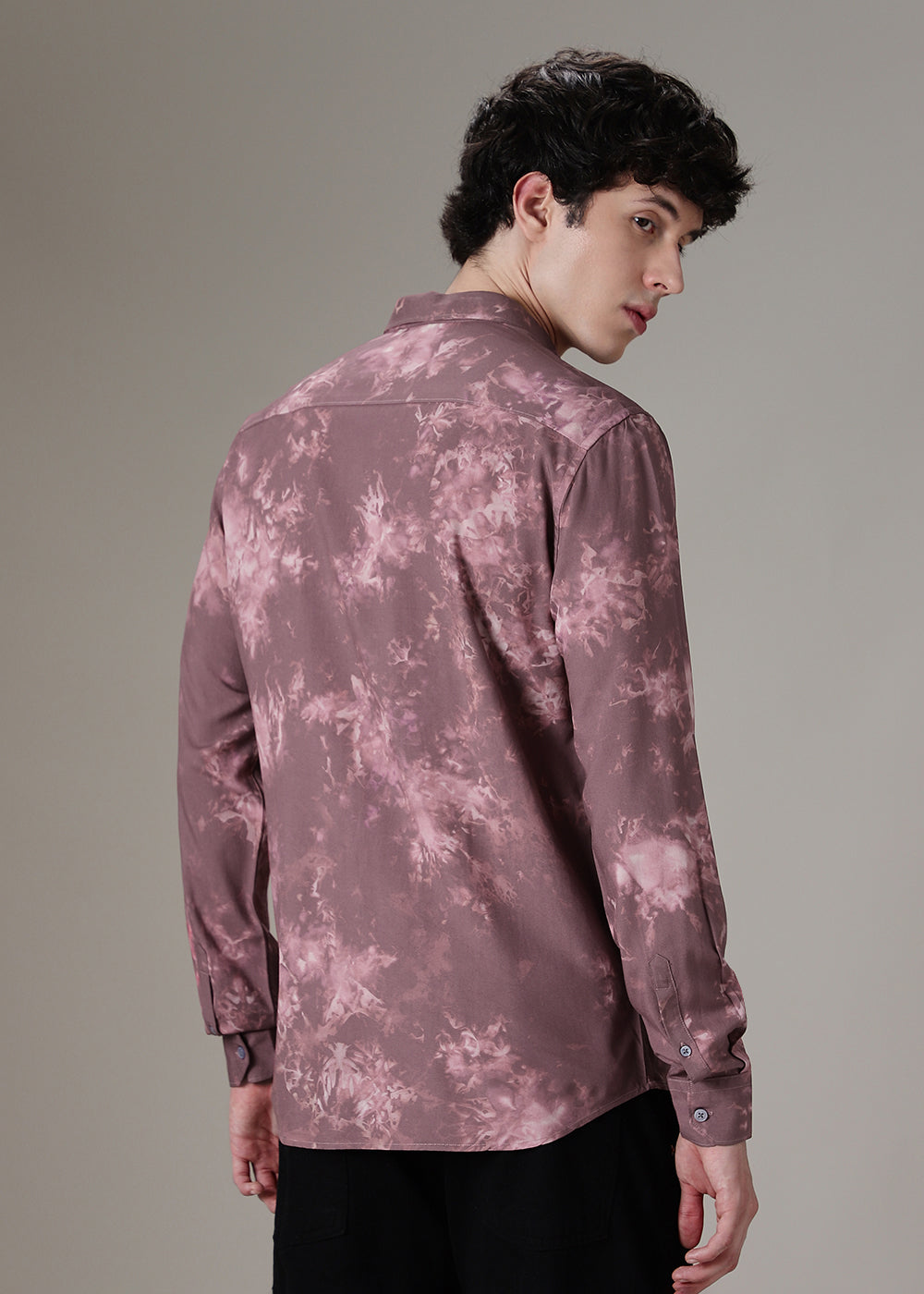 Mauve Pink Abstract Printed Shirt