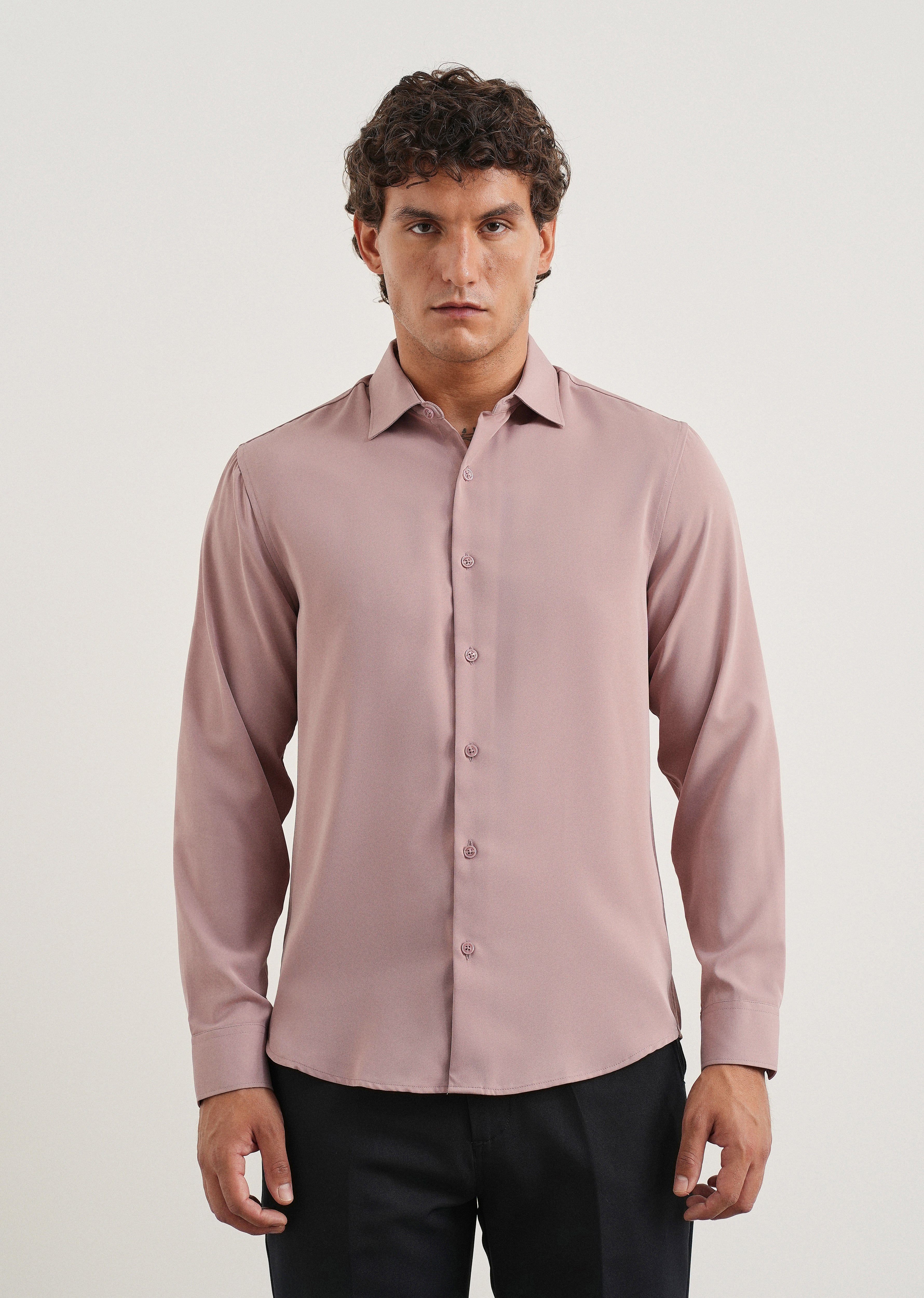 Mauve Pink Fluid Soft Shirt