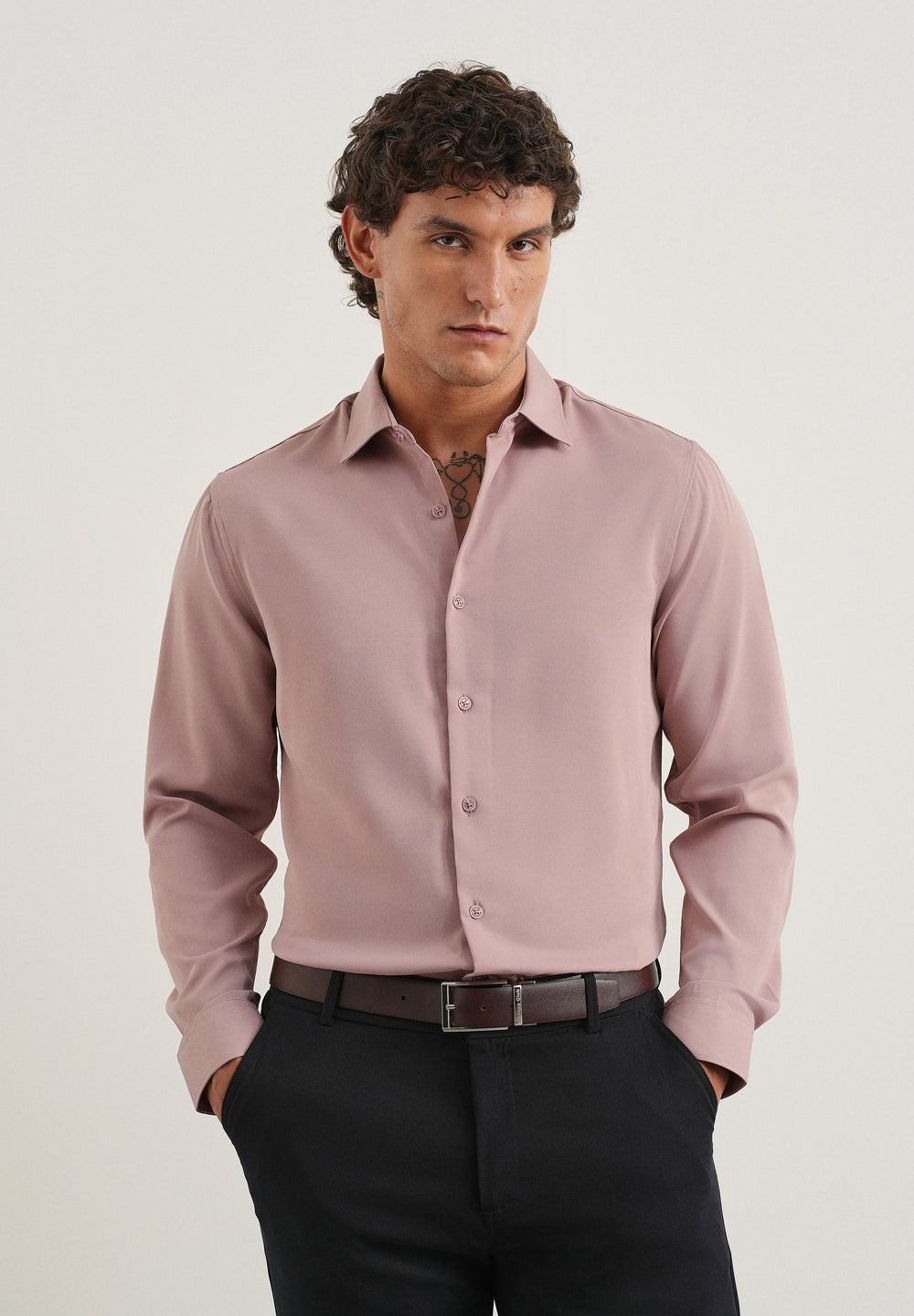 Mauve Pink Fluid Soft Shirt
