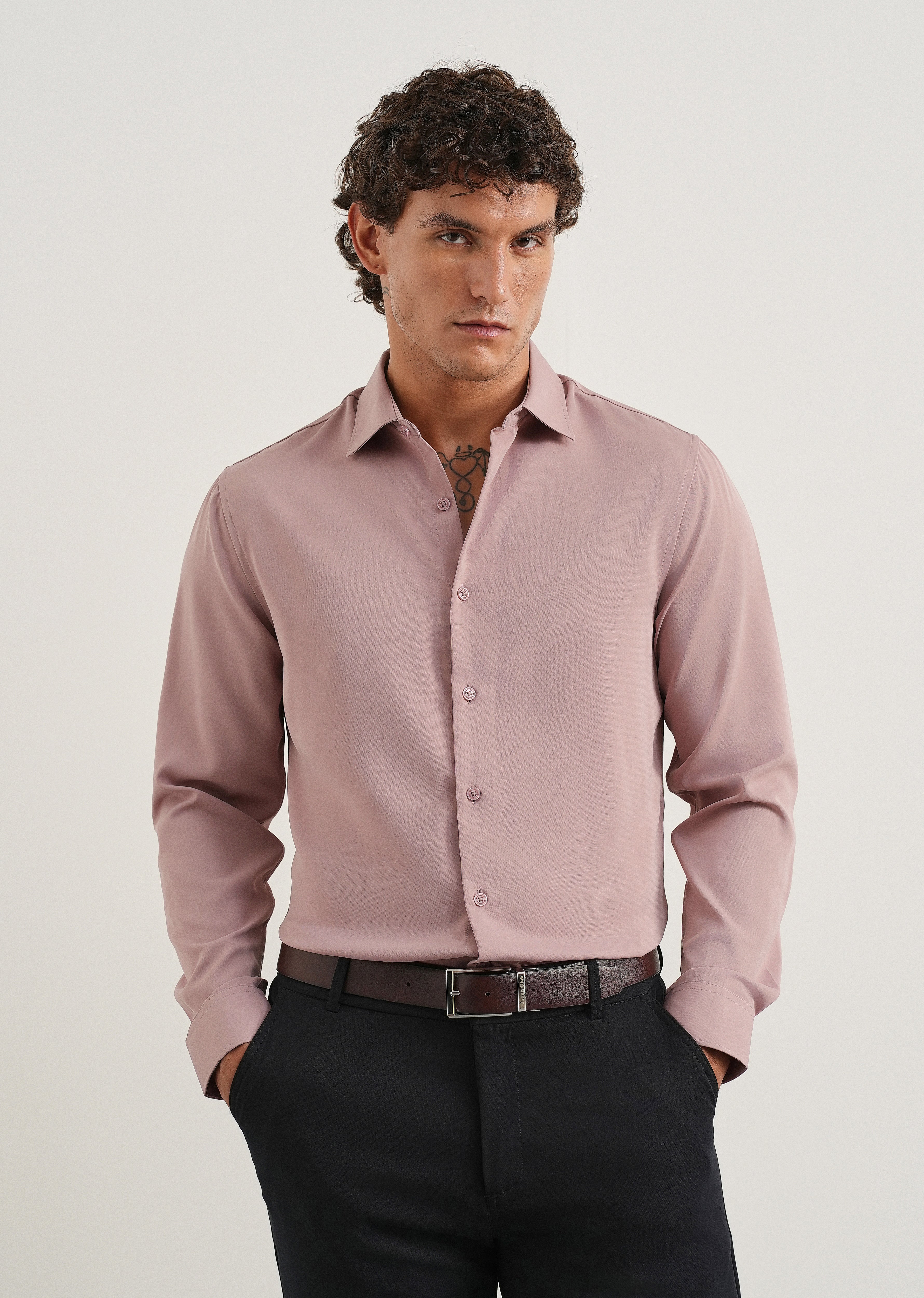 Mauve Pink Fluid Soft Shirt