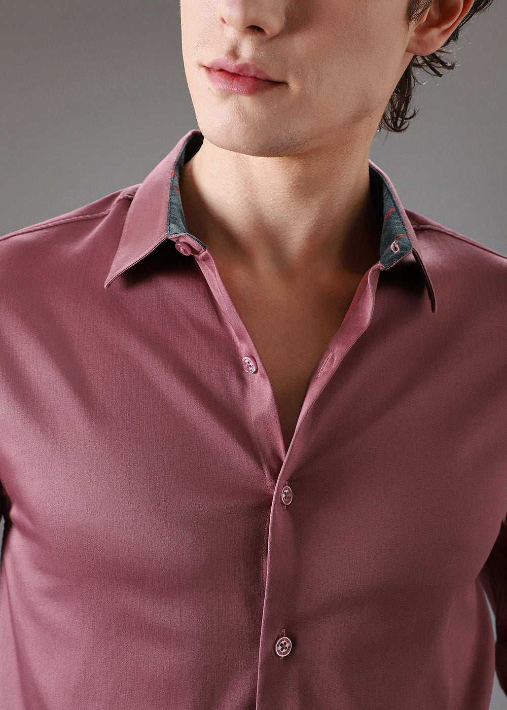 Mauve Pink Printed Cuff Shirt