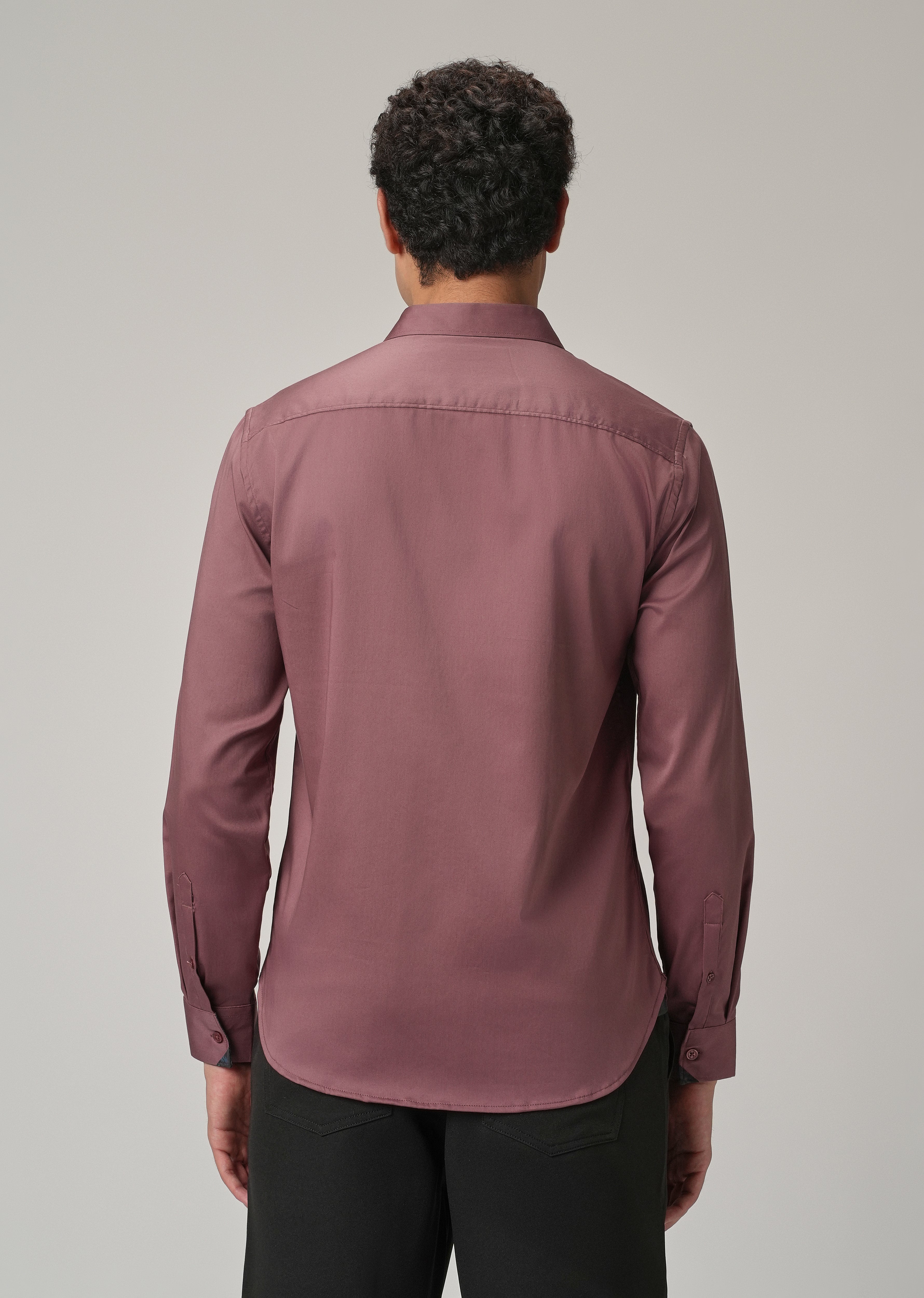 Mauve Pink Printed Cuff Shirt