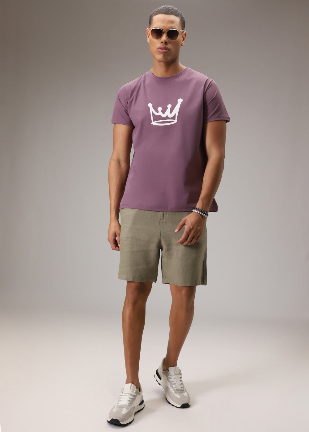 Mauve Pink Printed T-Shirt