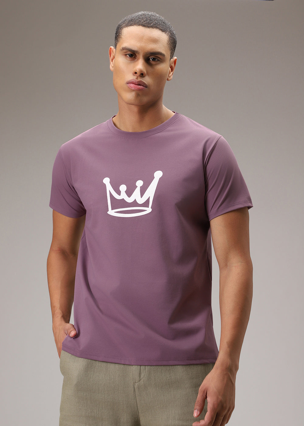 Mauve Pink Printed T-Shirt