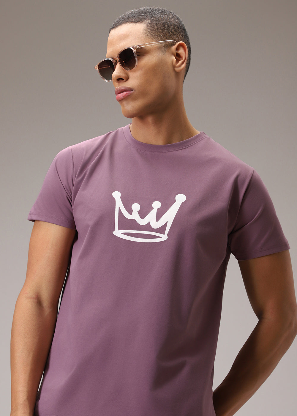 Mauve Pink Printed T-Shirt