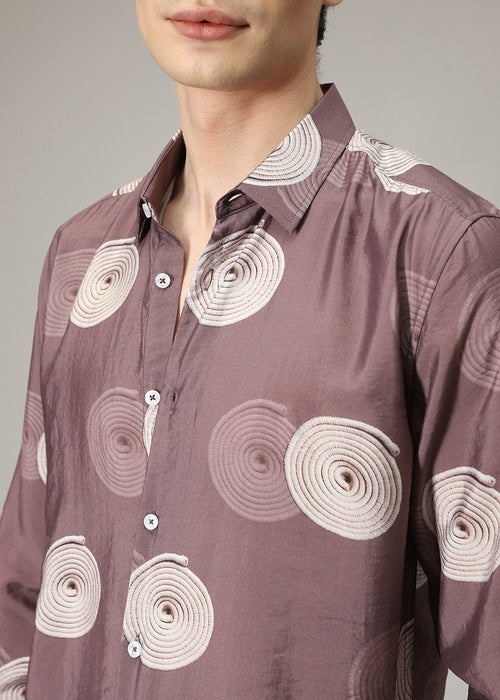 Mauve Pink Spiral Print Shirt