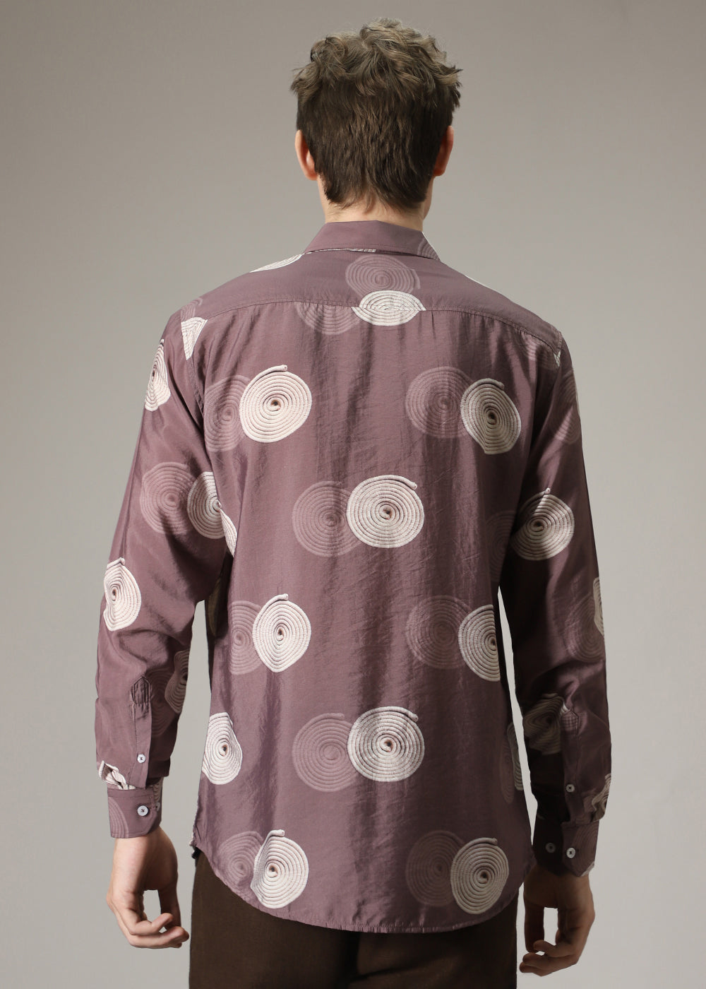 Mauve Pink Spiral Print Shirt