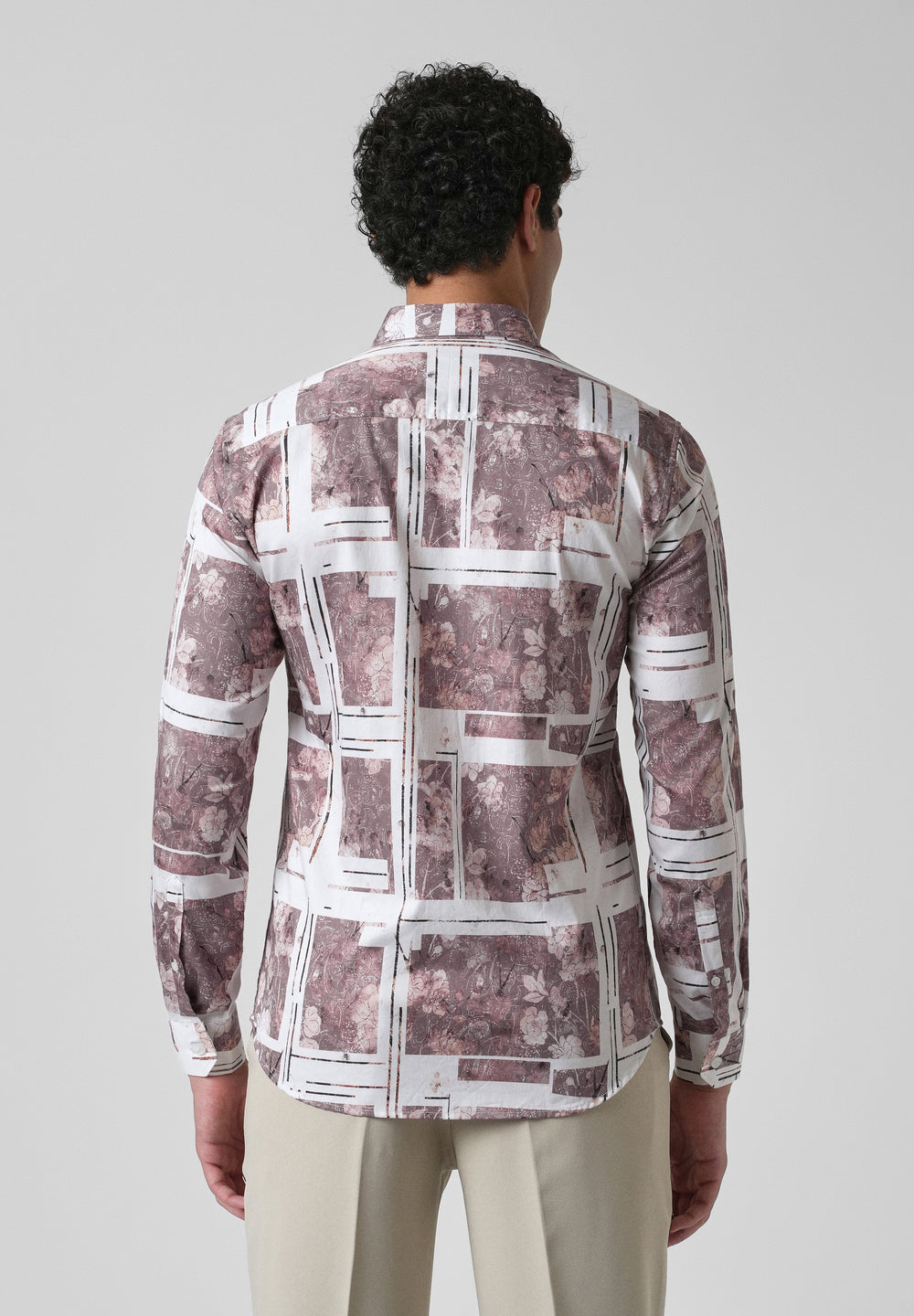 Mauve Printed Full-Sleeves Shirt