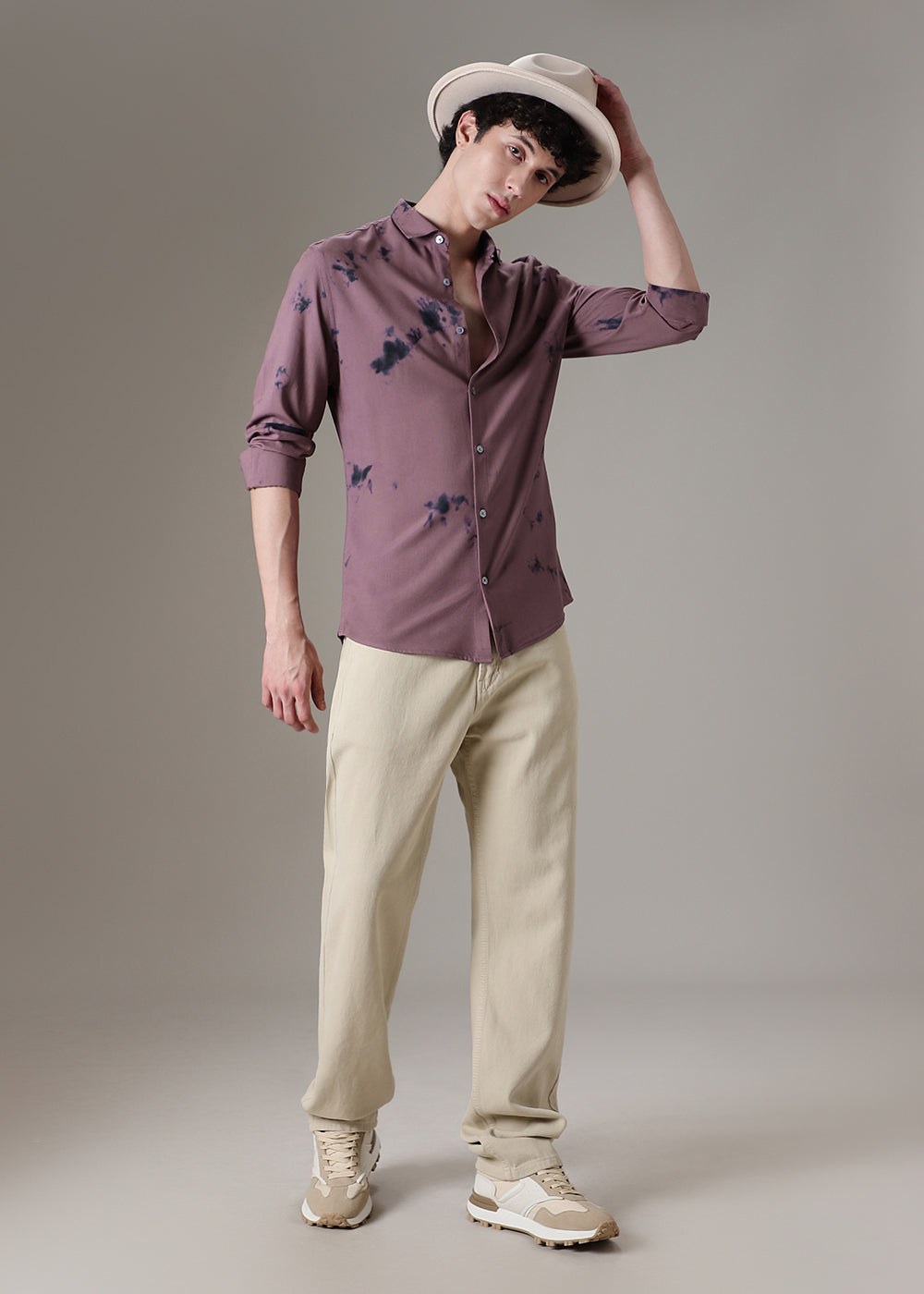 Mauve Dye Printed Shirt