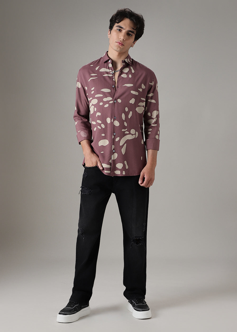 Mauve Printed Shirt